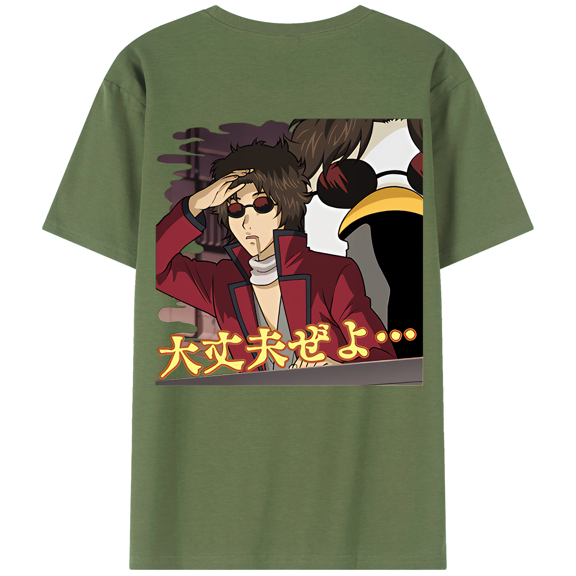 （画像用） ぎんたま 坂田銀時（さかたぎんとき） 神楽 志村新八（しむら しんぱち） GINTAMA Sakata Gintoki Kagura Shimura Shinpachi 綿100％ メンズ半袖Tシャツ（バックプリント） 通気性